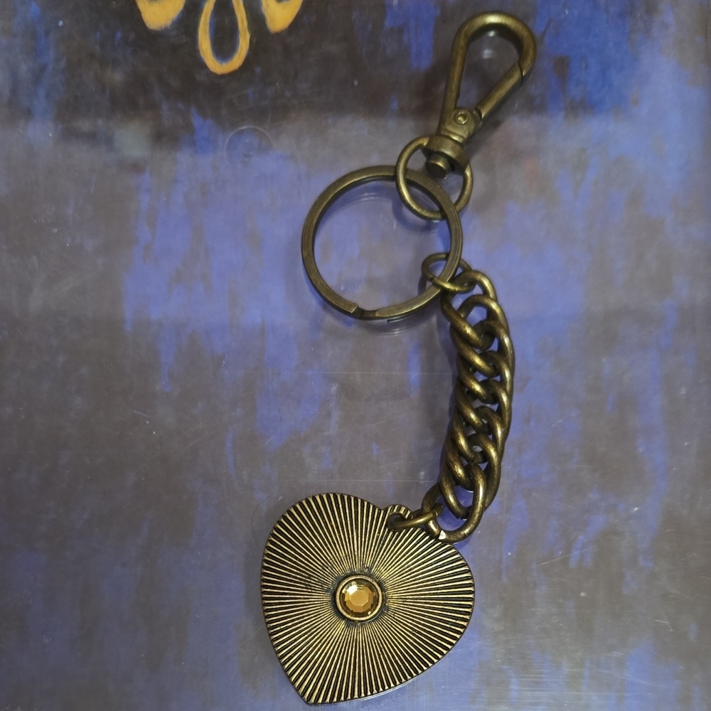 Nine West Bronze Heart Key Holder /bag Charm